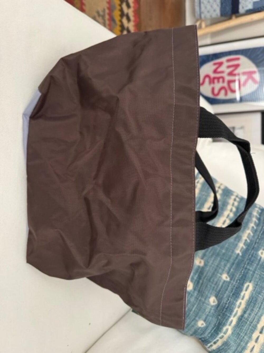 Chocolate/Lavender Herve Chapelier Tote